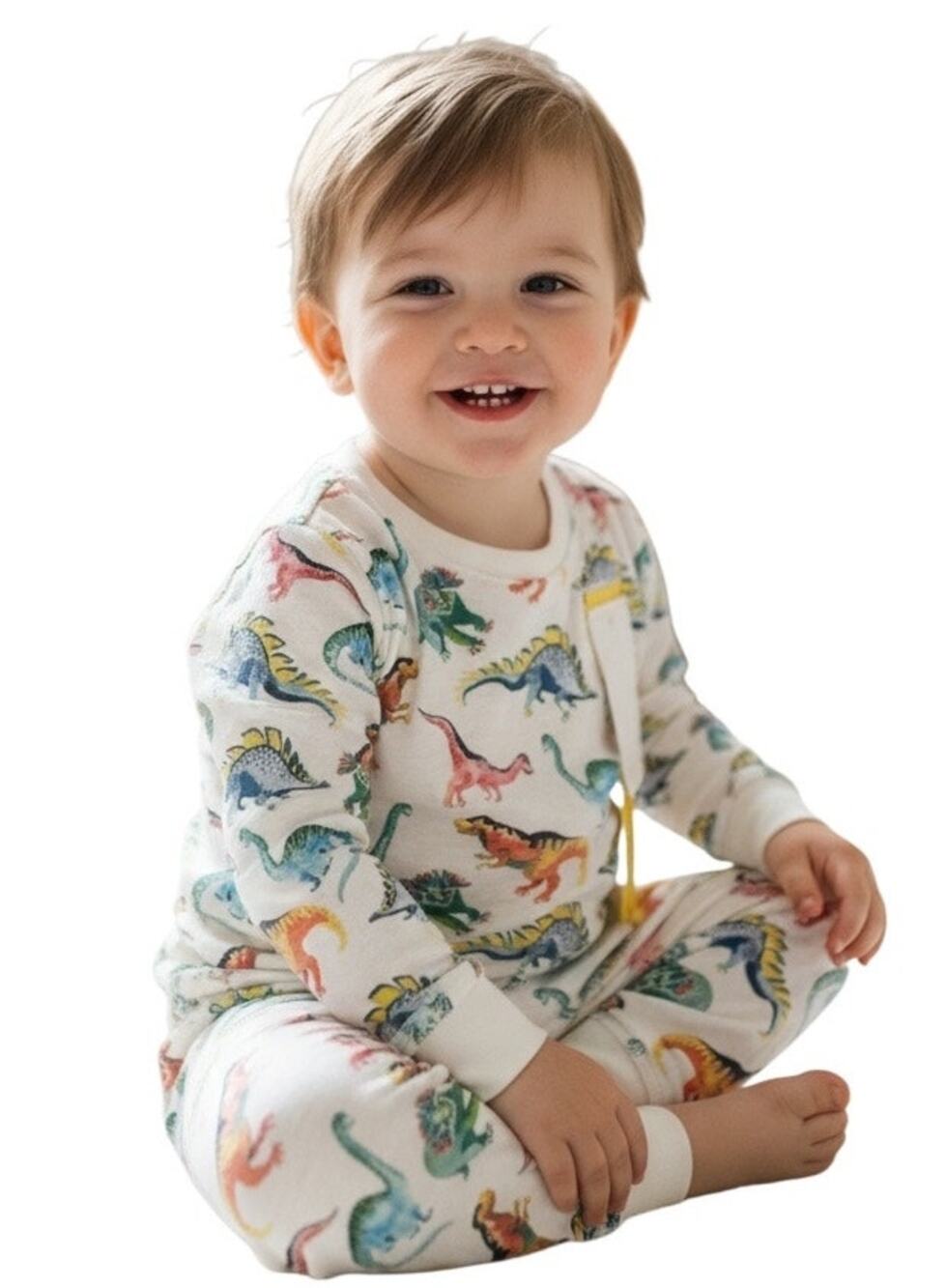 Hart+Land Dinos Patterned Organic Pima Cotton Kids Pajama Set 18-24M